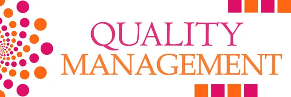 Quality Management Pink Orange Dots Horizontal — Stock Photo, Image