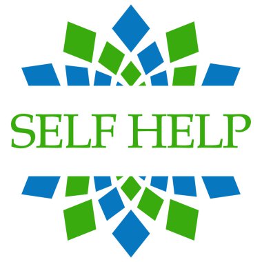 Kendi kendine yardım yeşil mavi daire 