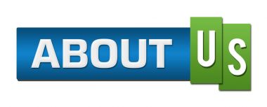 Hakkımızda mavi yeşil çizgili Bar 