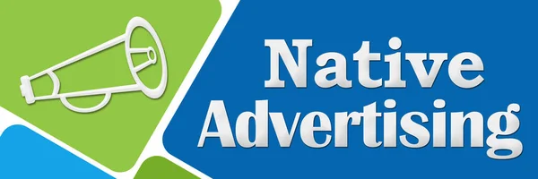 Natív, zöld, kék, lekerekített négyzet reklám — Stock Fotó