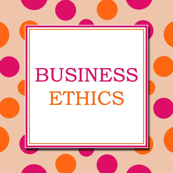 Business Ethics Rosa Arancione Bianco Quadrato — Foto Stock