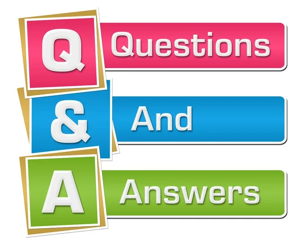 Q és A - kérdések és válaszok a színes függőleges — Stock Fotó