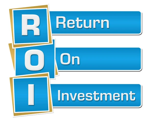 ROI - Rentabilidad de la inversión Azul Vertical — Foto de Stock