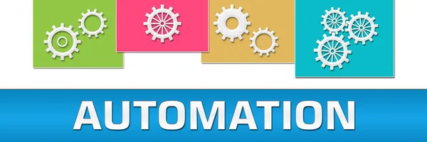 Automatisering Concept Afbeelding Met Tekst Verwante Symbolen — Stockfoto