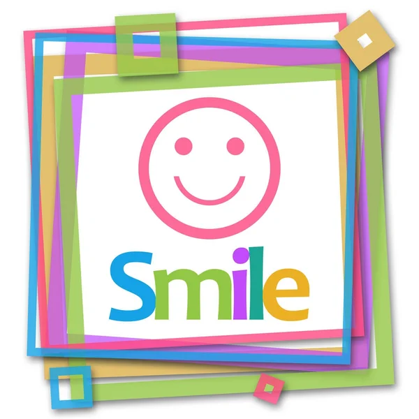 Sonrisa Texto Símbolo Conceptual Sobre Fondo Colorido —  Fotos de Stock