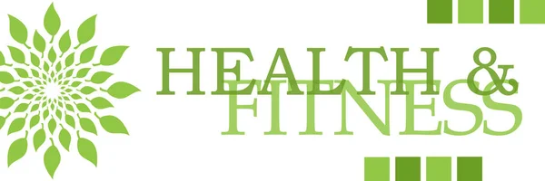 Υγεία Και Fitness Έννοια Εικόνα Σύμβολα Κείμενο Και Φύλλα — Φωτογραφία Αρχείου