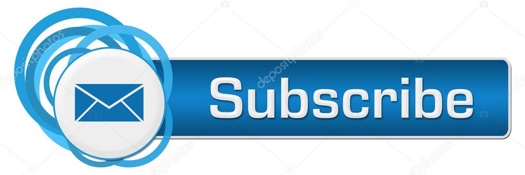Subscribe concept image with text and related symbols.