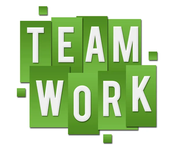 Teamwork Text Alphabets Written Green Background — Stock Photo, Image
