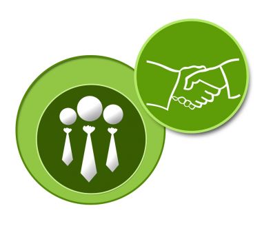 Dernek kavramı görüntü yeşil arka plan üzerinde ilgili sembollerle.