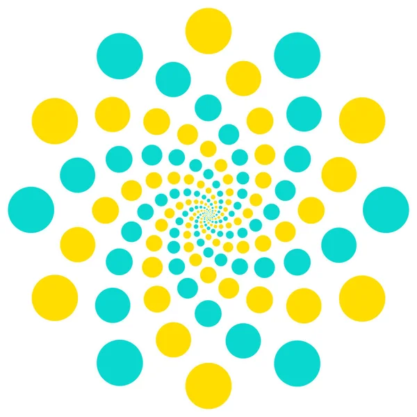 Turquoise Yellow Background Circular Polka Dots — Stock Photo, Image