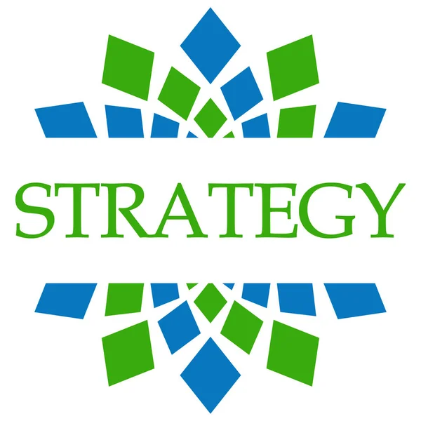 Strategy Text Written Green Blue Background — Stock Photo, Image