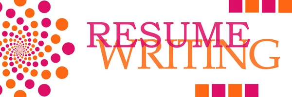 Resume writing text written over pink orange background.