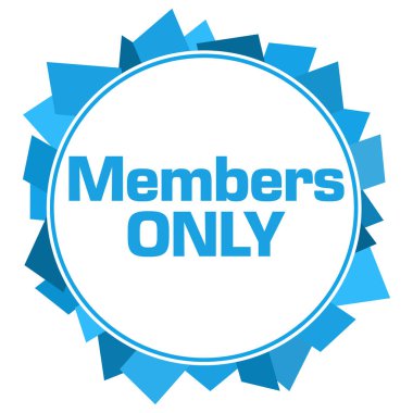 Üyeler sadece mavi arkaplan üzerine yazılmış metinler.