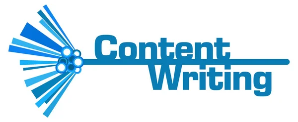 Content writing text written over blue abstract background.