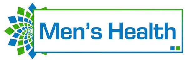 Mens health text written over green blue background.