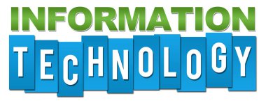 Mavi yeşil arka plan üzerinde yazılı bilgi teknolojisi metin.