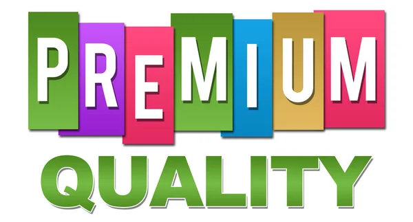 Texto Calidad Premium Escrito Sobre Fondo Colorido — Foto de Stock