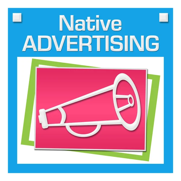 Natív Reklám Koncepció Kép Szöveggel Kapcsolódó Szimbólummal — Stock Fotó