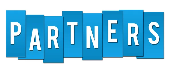 Partners Text Alphabets Written Blue Background — Stock Photo, Image