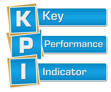 KPI - Mavi arkaplan üzerine yazılmış anahtar performans göstergesi.