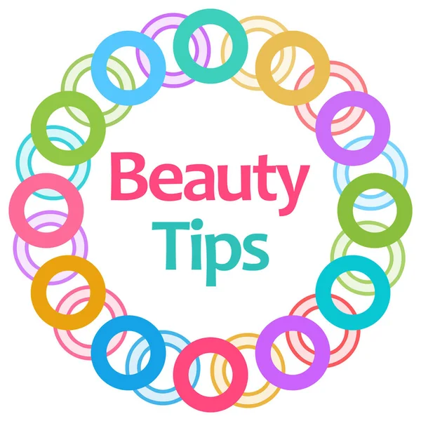 Beauty tips text written over abstract colorful background.
