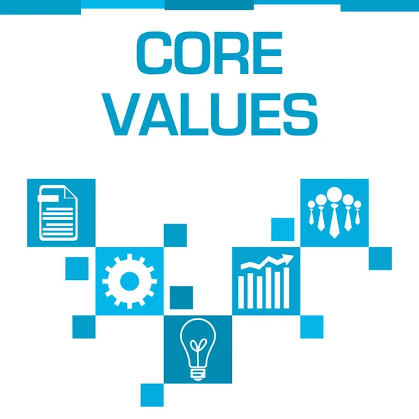 Core Values Text Written Blue Background — Stock Photo, Image