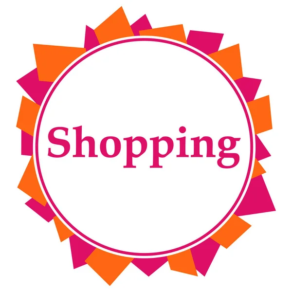 Shopping Testo Scritto Sfondo Arancione Rosa — Foto Stock