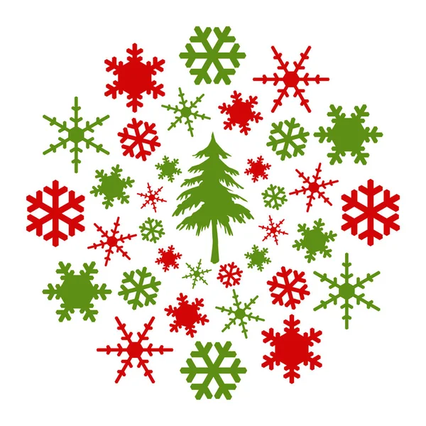 Christmas Concept Image Snow Flakes Tree — Stock Photo, Image