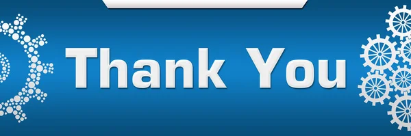 Thank You Text Written Blue Background — Stock Photo, Image