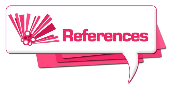 Referenties Tekst Geschreven Roze Achtergrond — Stockfoto