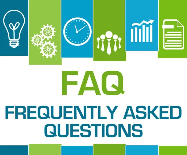 Faq Concept Image Text Blue Green Background — Stock Photo, Image