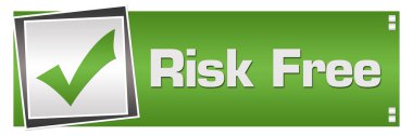 Risk free text written over green grey background. clipart