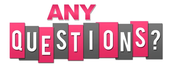Any Questions Text Written Pink Grey Background — Stock Photo, Image