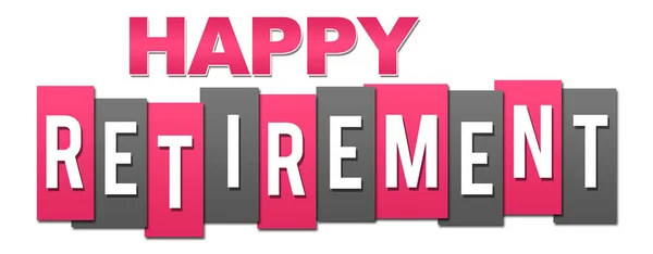 Happy Retirement Text Written Pink Grey Background — Stock Photo, Image