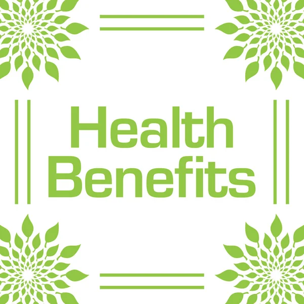 Health Benefits Text Written Green Background — Stock Photo, Image