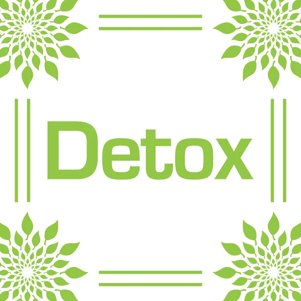 Detox Teks Yang Ditulis Atas Latar Belakang Hijau — Stok Foto