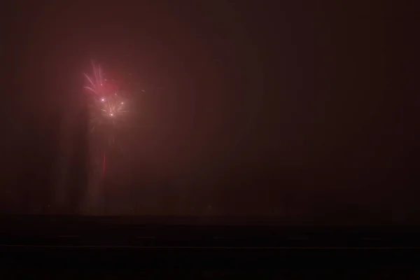 Hoogeveen Netherlands January 2020 Motorway A28 Fireworks Hoogeveen Fog Residential Stock Picture