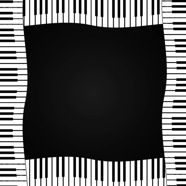 Ramen för piano tangenter på mörk bakgrund. Vektorillustration — Stock vektor
