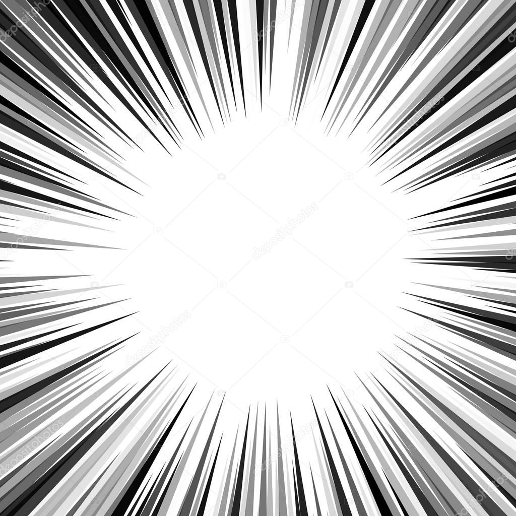 Black and white background action comic book strips. Radial lines for comic  books. Manga speed frame, superhero action, explosion background. Vector  illustration Stock Vector Image by ©EvgeniyBelyaev #130247016