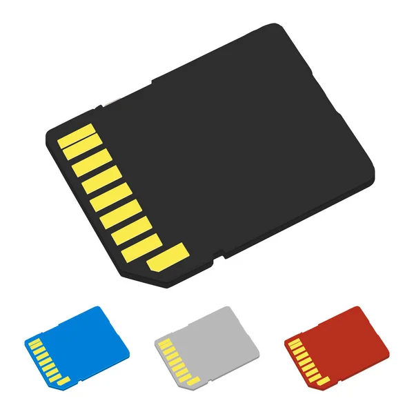 Набор цветных SD карт. Векторная иллюстрация — стоковый вектор