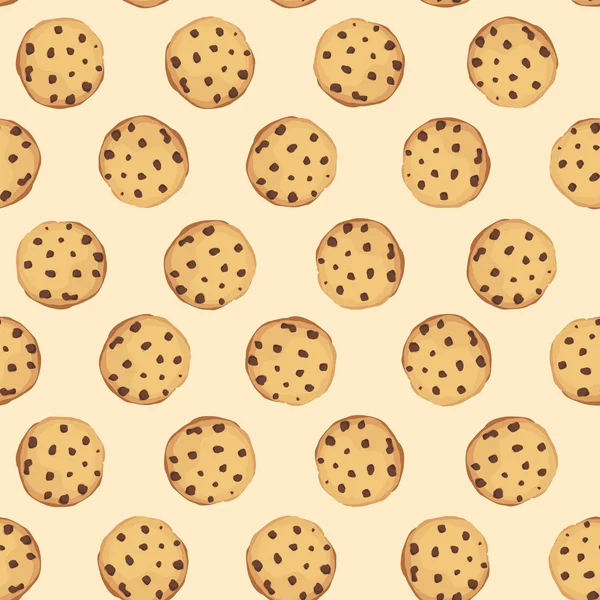 Fondo sin costuras con galletas de chocolate. Ilustración vectorial — Archivo Imágenes Vectoriales