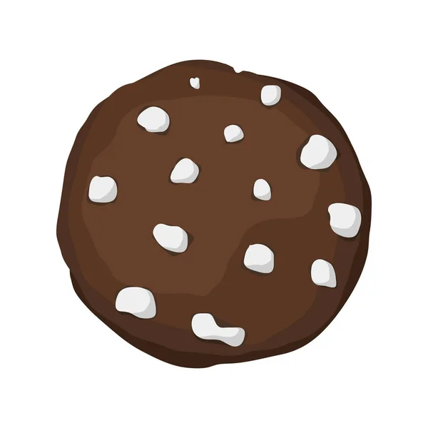 A chocolate chip cookie. Choco cookie icon. Vector illustration — Stock Vector