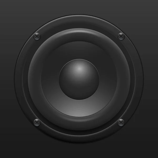 Fekete Audio hangszóró a játék a zene és a hangok. Vektoros illusztráció — Stock Vector