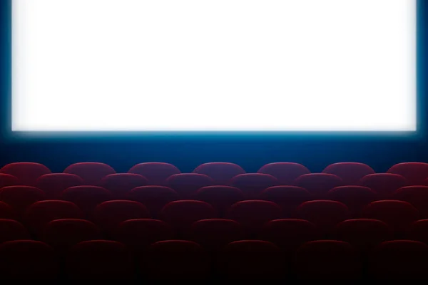 Background of an empty cinema with a blank screen. Vector illustration — Stock Vector