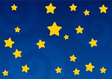 Çocuk arka plan yıldız ile. Gece gökyüzü arka plan. Vektör çizim.