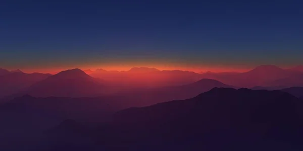 Berglandschaft. Panorama hoch über den Bergen. fliegen über den Wolken. realistische Vektordarstellung. — Stockvektor