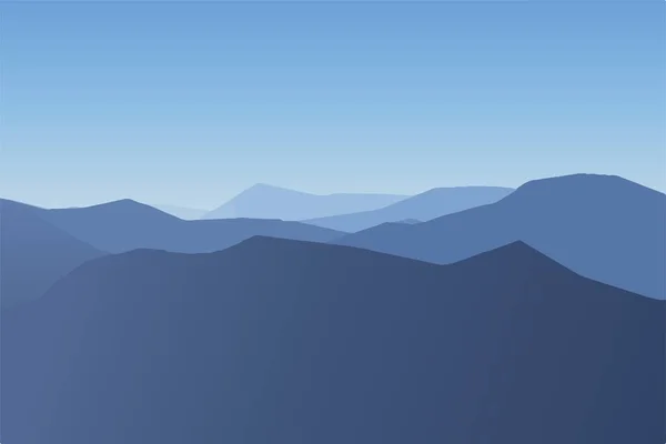 Kallt bergslandskap. Dimmig dag landskap. Vektorillustration. — Stock vektor