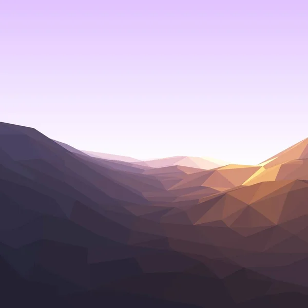 Hermoso paisaje matutino. Poligonal bajo. Ilustración vectorial . — Vector de stock