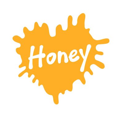 Kalp şeklinde spot tatlım. Tatlım etiket sıçrama. Vektör çizim.