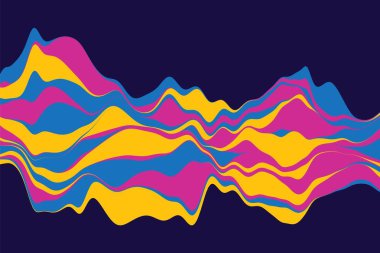 Dinamik arka plan rengi dalgalar ile. Vektör çizim.